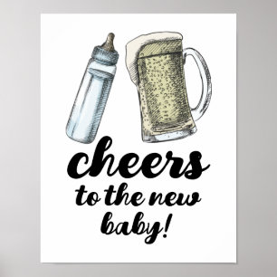 Poster Bébé brasser des encouragements au nouveau panneau