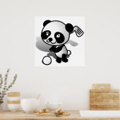 Poster Bébé Cartoon Bébé Panda Ours Golf (Cuisine)