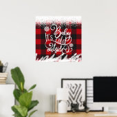 Poster Bébé c'est froid à l'extérieur de Buffalo Plaid (Bureau à domicile)