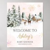 Poster Bébé C'est froid dehors Fille Accueil d'hiver (Devant)