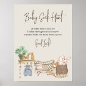 Poster Bébé Chasse de choq Boho Baby Nursery Baby shower (Devant)