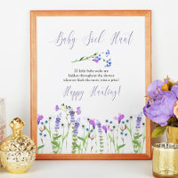 Bébé Chasse Fleur sauvage pourpre Baby shower Jeu