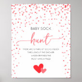 Poster Bébé Chasse Sock Jeu de Baby shower des signes (Devant)