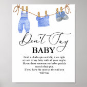 Poster Bébé Clothesline ne dit pas signe de fête de bébé (Devant)