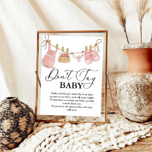 Poster Bébé Clothesline ne dit pas signe de fête de bébé