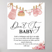 Poster Bébé Clothesline ne dit pas signe de fête de bébé (Devant)