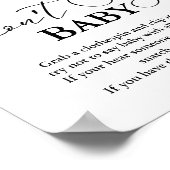 Poster Bébé Clothesline ne dit pas signe de fête de bébé (Coin)