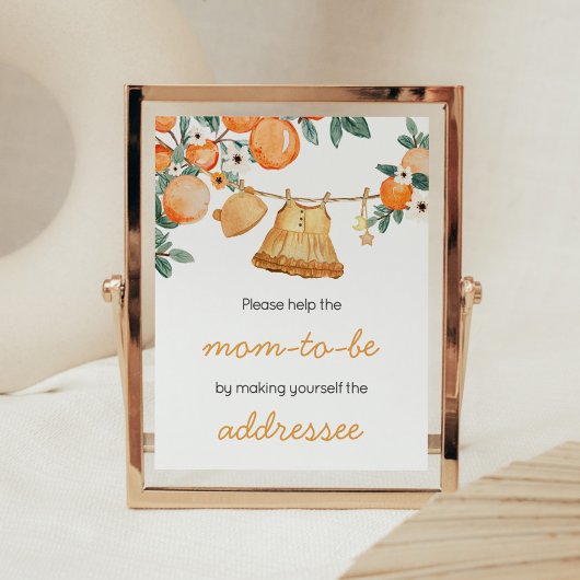 Poster Bébé Clothesline Orange Fruit Enveloppe Station