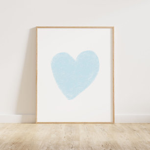 Poster Bébé Coeur bleu