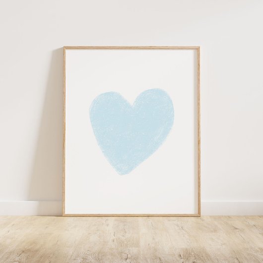 Poster Bébé Coeur bleu