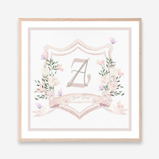 Poster Bébé Crest Monogramme Mur Imprimer