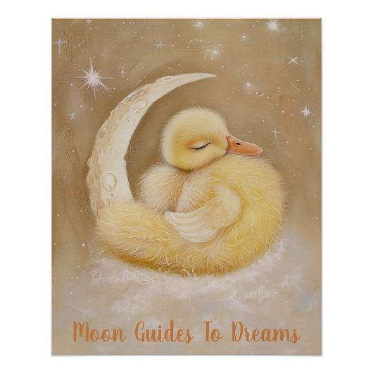 Poster Bébé de canard dormant sur Lune (Devant)
