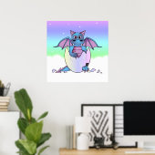 Poster Bébé de Dragon mignon dans Oeuf Cracké - Bleu / Vi (Bureau à domicile)