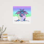 Poster Bébé de Dragon mignon dans Oeuf Cracké - Bleu / Vi (Cuisine)