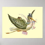 Poster BÉBÉ DE STORK DOUCHE DE FILLE, crème (Devant)