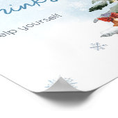 Poster Bébé d'hiver bleu Il fait froid à l'extérieur Bois (Coin)