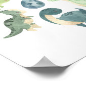 Poster Bébé dinosaure aquarelle mignon (Coin)