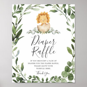 Poster Bébé Dinosaure Baby shower Déchets Lait