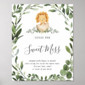 Poster Bébé Dinosaure Baby shower Devinez Le doux Mess (Devant)