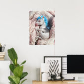 Poster Bébé dormant Unicorn Nursery Art (Bureau à domicile)