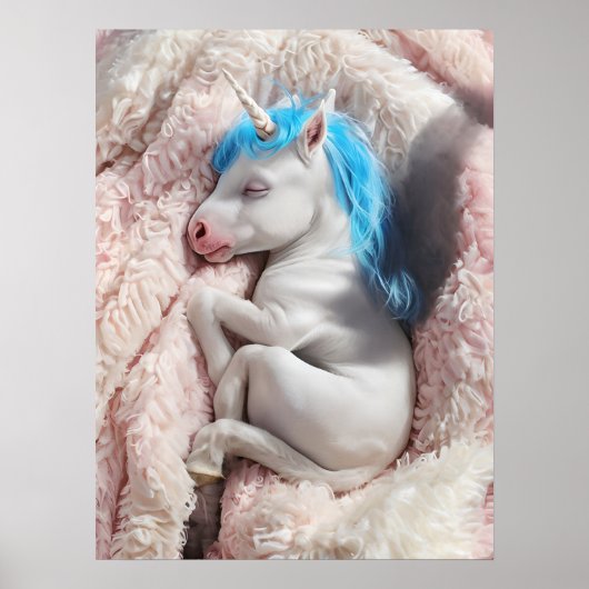 Poster Bébé dormant Unicorn Nursery Art (Devant)