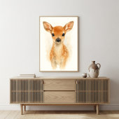 Poster Bébé doux Cerf Bois Décor de pépinière
