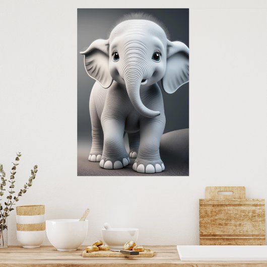 Poster bébé éléphant (Cuisine)