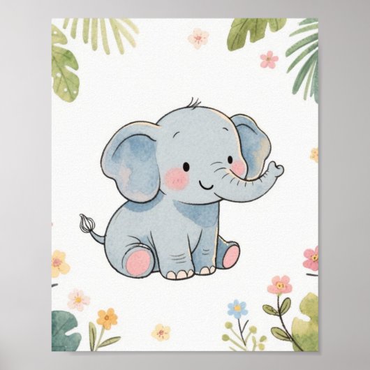 Poster bébé éléphant (Devant)
