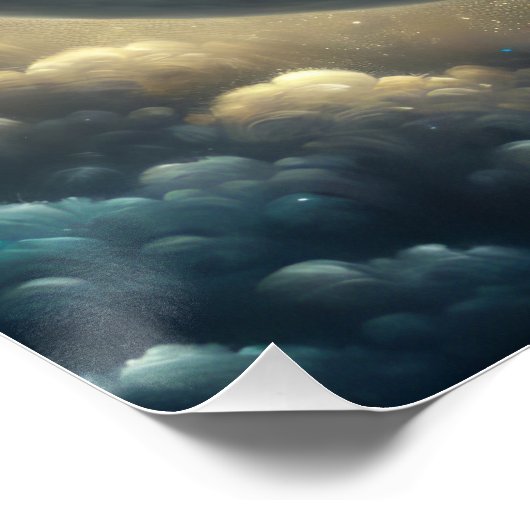 Poster Bébé Eléphant Dormir Sur Crescent Moon (Coin)