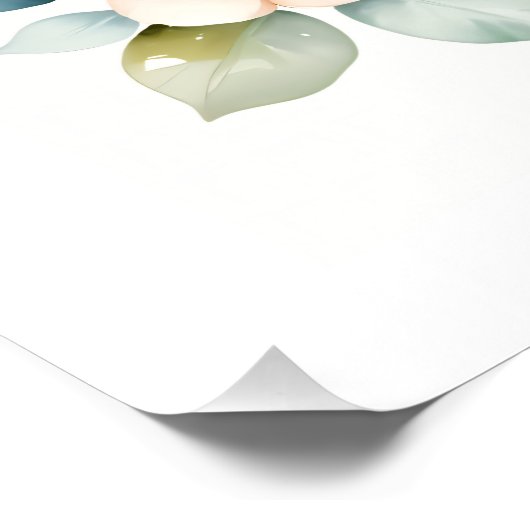 Poster Bébé Éléphant en Fleur (Coin)