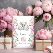 Poster Bébé Eléphant Peonies, Ballons Faveurs