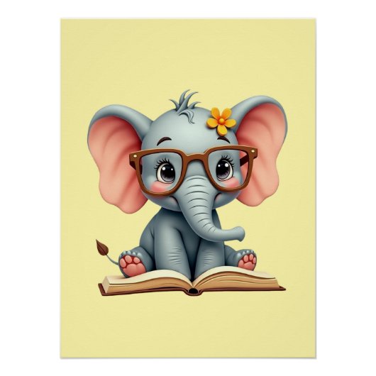 Poster Bébé éléphant sage (Devant)