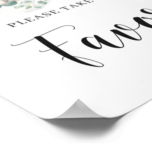 Poster Bébé éléphant vert eucalyptus boho signe de faveur (Coin)