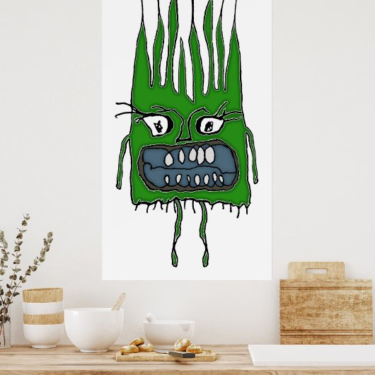 Poster Bébé en colère Vampire drôle dessin effrayant (Cuisine)