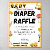 Poster Bébé en construction Baby shower Jeu Signal (Devant)