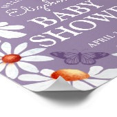 Poster Bébé en Fleur Aquarelle Maisies & Papillon (Coin)