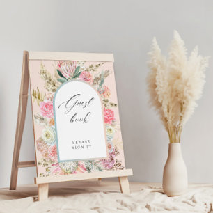 Poster Bébé En Fleur Baby shower Bohème Symbole du livre