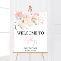 Bébé en Fleur Baby shower Floral rose Bienvenue