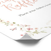 Poster Bébé en fleur Baby shower Papillon Déchets Raffle (Coin)