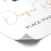 Poster Bébé en fleur Baby shower Succulent Déchets Raffle (Coin)