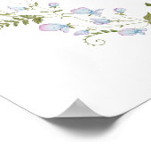 Poster Bébé en Fleur Bleu Ressort Baby shower de la boue (Coin)