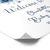 Poster Bébé En Fleur Bleue Élégante Accueil (Coin)