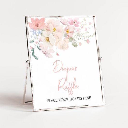 Poster Bébé en Fleur Blush rose floral Raffle