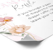 Poster Bébé en Fleur Blush rose floral Raffle (Coin)