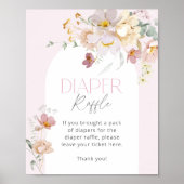 Poster Bébé en Fleur Blush rose floral Raffle (Devant)