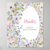 Poster Bébé en fleur boho Fleur sauvage arche rustique bo (Devant)