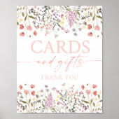 Poster Bébé en fleur Boho Fleur sauvage Cartes et Cadeaux (Devant)