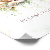 Poster Bébé en Fleur Bois Floral Bébé Fille Douche (Coin)