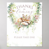 Poster Bébé en Fleur Bois Floral Bébé Fille Douche (Devant)