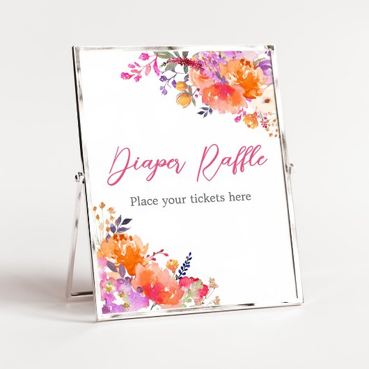 Poster Bébé en fleur brillant jachère florale Raffle